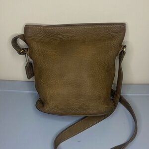 Pebbled Leather Coach shoulder brown bag